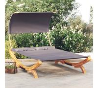vidaXL Tumbona con dosel madera curvada gris antracita 165x203x126 cm