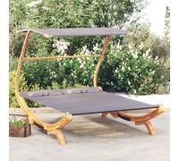vidaXL Tumbona con dosel madera curvada gris antracita 165x203x138 cm