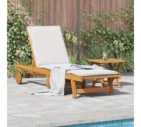 vidaXL Tumbona con mesita madera maciza de acacia
