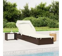 vidaXL Tumbona con toldo plegable ratán sintético marrón 213x63x97cm