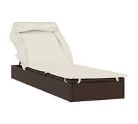 vidaXL Tumbona con toldo plegable ratán sintético marrón 213x63x97cm
