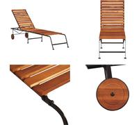 vidaXL: Tumbona de acero con patas de madera maciza de acacia - Tumbona - Tumbonas - Silla reclinable - Sillas reclinables
