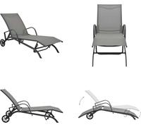 vidaXL: Tumbona de acero y textileno - Tumbona - Tumbonas - Silla reclinable - Silla de jardín