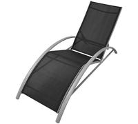 vidaXL Tumbona de aluminio negro