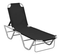 vidaXL Tumbona de aluminio y textilene negro