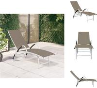 vidaXL: Tumbona de exterior con tejido Textilene y estructura de aluminio, color taupé - Tumbonas