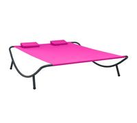 vidaXL Tumbona de exterior de tela rosa