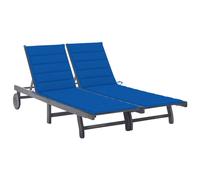 vidaXL Tumbona de jardín 2 personas y cojines madera maciza de acacia