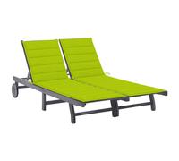 vidaXL Tumbona de jardín 2 personas y cojines madera maciza de acacia