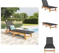 vidaXL Tumbona de jardín, color y marrón, fabricada con ratán sintético y madera maciza de acacia
