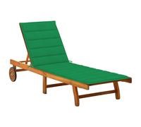 Vidaxl Tumbona de Jardín con Cojín Madera Maciza de Acacia Green