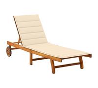 vidaXL Tumbona de jardín con cojín madera maciza de acacia