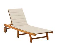 vidaXL Tumbona de jardín con cojín madera maciza de acacia