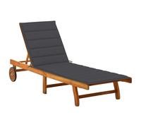 vidaXL Tumbona de jardín con cojín madera maciza de acacia