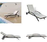 vidaXL Tumbona de jardín con cojín y ruedas, de ratán sintético, color marrón - Silla reclinable - Sillas reclinables - Tumbona - Tumbonas