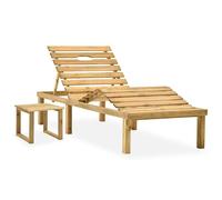 vidaXL Tumbona de jardín con mesa de madera de pino impregnada