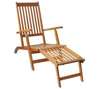 vidaXL Tumbona de jardín con reposapiés de madera maciza de acacia