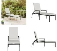 vidaXL Tumbona de jardín con reposapiés, fabricada en ratán sintético de polietileno, color marrón. Ideal para jardín, terraza o piscina. También conocida como tumbona, chaise longue o sillón de exter