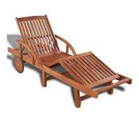 vidaXL Tumbona de Jardín con Ruedas Regulable Hamaca Madera Maciza de Acacia