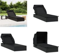 vidaXL Tumbona de jardín con toldo plegable, color , 213x63x97 cm, tejido de polirratán. Tumbona, tumbonas, tumbona, sofá de día