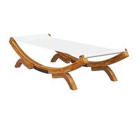 vidaXL Hamaca curvada Tumbona asiento jardín crema 100x188,5x44 cm madera maciza