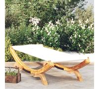 vidaXL Tumbona de madera maciza curvada crema 100x188,5x44 cm