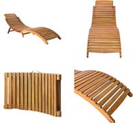 vidaXL Tumbona de madera maciza de acacia, color marrón - Silla reclinable - Sillas reclinables - Tumbona - Tumbonas