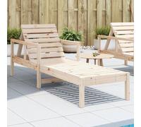 Vidaxl Tumbona de Madera Maciza 199,5x62x55 Cm Pino Natural Natural pine