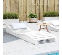 vidaXL Tumbona para jardín, color blanco, 205x60x31,5 cm, madera maciza de pino