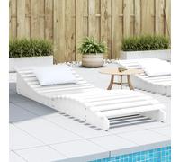 vidaXL Tumbona de madera maciza de pino blanca 205x70x31,5 cm