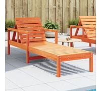 vidaXL Tumbona de madera maciza de pino marrón cera 199,5x62x55 cm