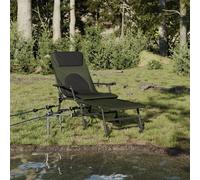 vidaXL Tumbona de pesca con patas para barro ajustable plegable verde