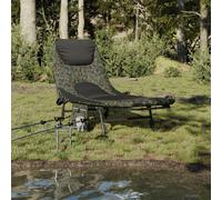 vidaXL Tumbona de pesca patas para barro ajustables plegable camuflaje