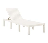 vidaXL Tumbona de plástico blanco