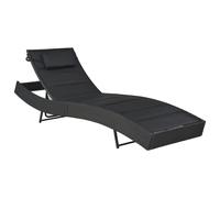 vidaXL Tumbona de ratán sintético y textilene negro