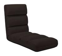 vidaXL Tumbona de suelo plegable de cuero sintético marrón