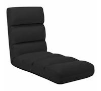 vidaXL Tumbona de suelo plegable de cuero sintético negro
