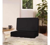 vidaXL Tumbona de suelo plegable de cuero sintético negro