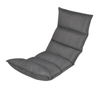 vidaXL Tumbona de suelo plegable de tela gris