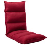 vidaXL Tumbona de suelo plegable de tela rojo vino tinto