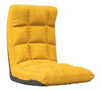 vidaXL Tumbona de Suelo Plegable Silla Asiento Cama de Invitados Salón Sala de Estar Sofá de Ocio Chaise Longue Almohadilla de Tela Amarillo Mostaza