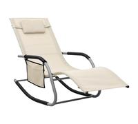 vidaXL Tumbona de textilene crema y gris