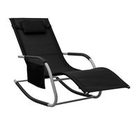vidaXL Tumbona de textilene negro y gris