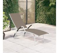 vidaXL Tumbona de textilene y aluminio gris taupé