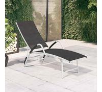 vidaXL Tumbona de textilene y aluminio negra