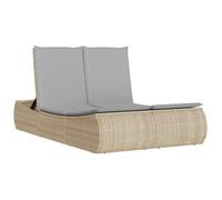 vidaXL Tumbona Doble con Cojines ratán sintético Beige