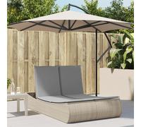 vidaXL Tumbona doble con cojines de ratán sintético Beige