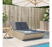 vidaXL Tumbona doble con cojines ratán sintético beige