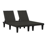 vidaXL Tumbona doble de polipropileno negro 155x138x83 cm