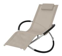 vidaXL Tumbona geométrica de jardín acero color crema